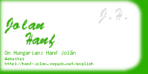 jolan hanf business card
